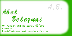 abel beleznai business card